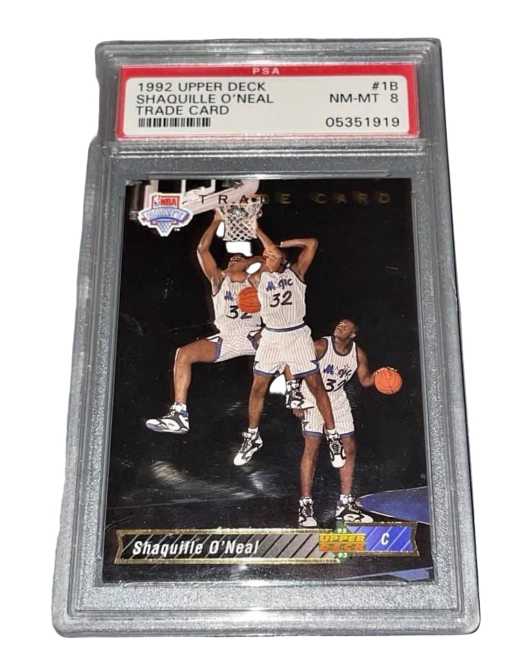 1992 UPPER DECK SHAQUILLE O'NEAL TRADE CARD #1B NM-MT 8