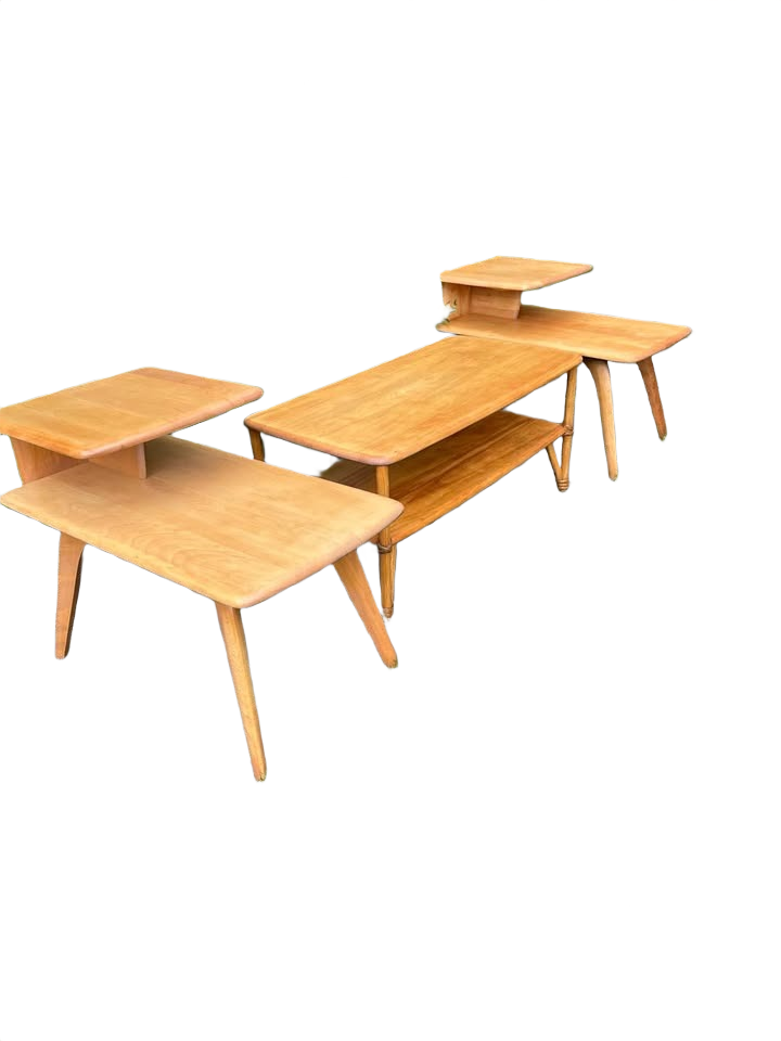 Heywood Wakefield, step tables and coffee table