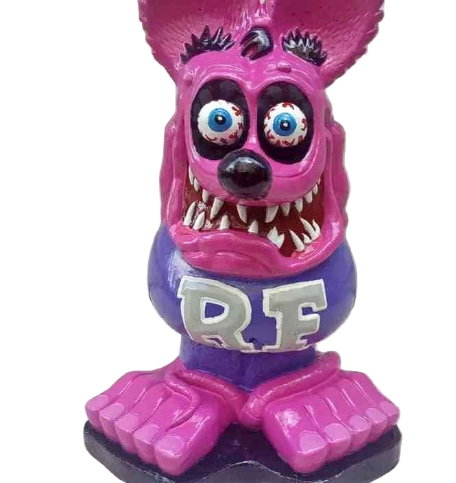 Hand Painted Cement Rat Fink