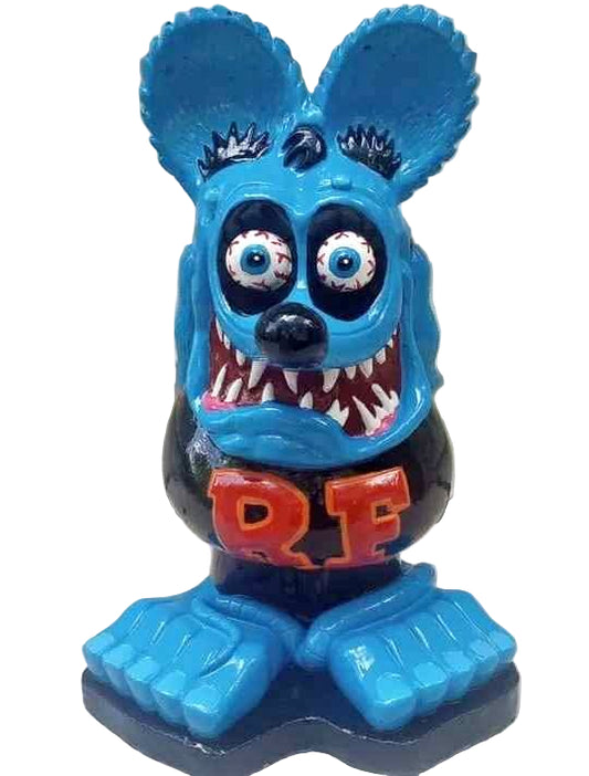 Hand Painted Cement Rat Fink