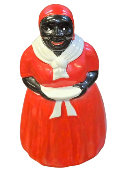 Vintage Collectible Ceramic Americana Red & White Cookie Jar