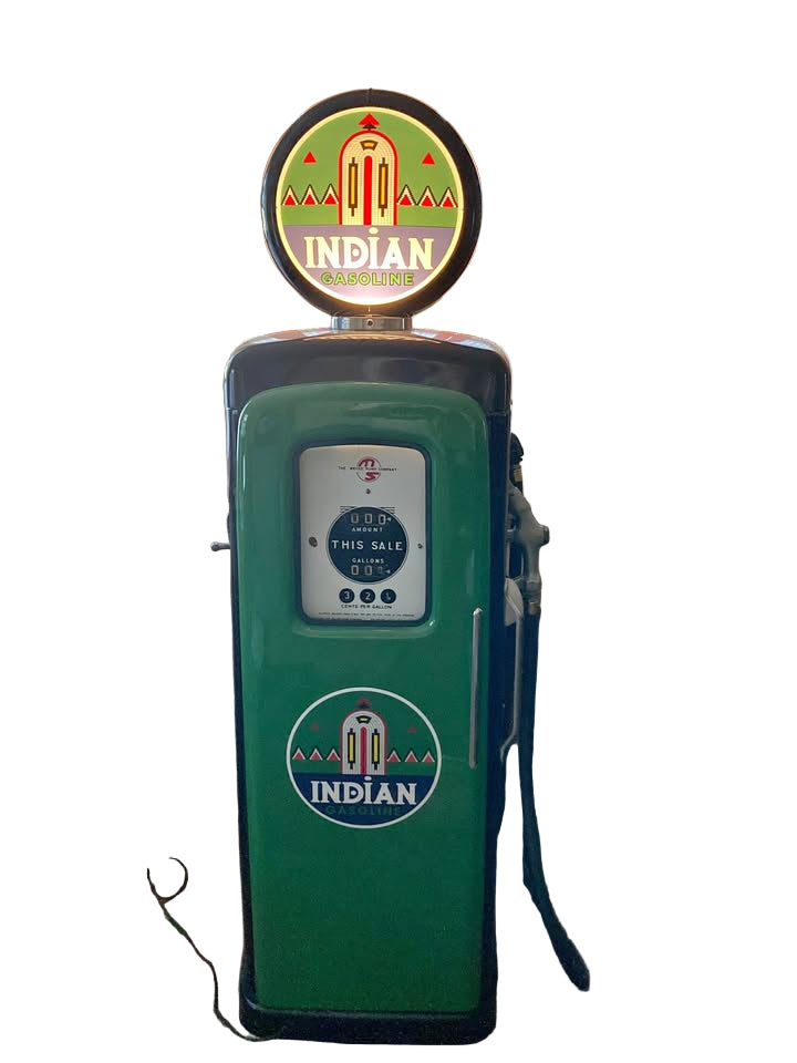 Vintage Gas Pump Two Sided Restored