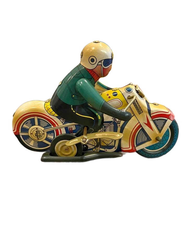 New Vintage 1950’s Wind Up Motorcycle Toy