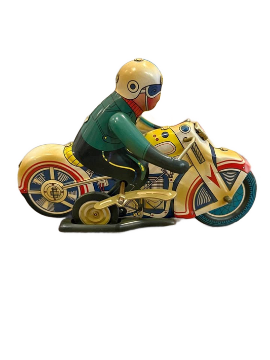 New Vintage 1950’s Wind Up Motorcycle Toy