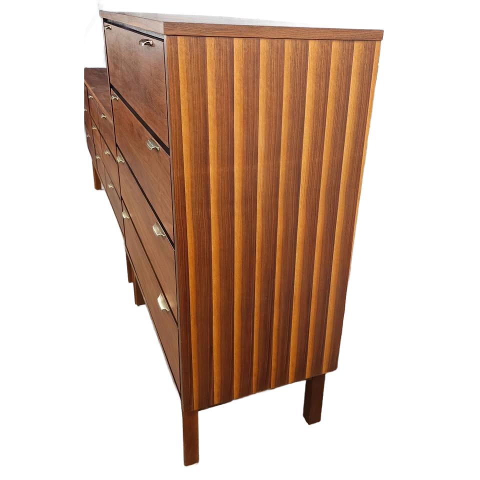 Exceptional RESTORED Mid Century Bedroom Set Available! Impeccable Dresser Queen Bed Mirror