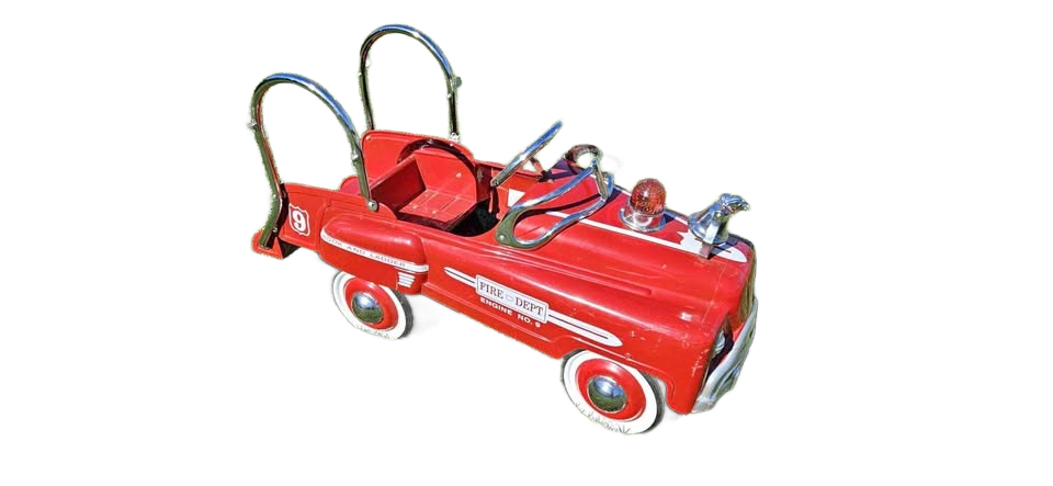 Vintage Steel fire truck pedal car , very good condition