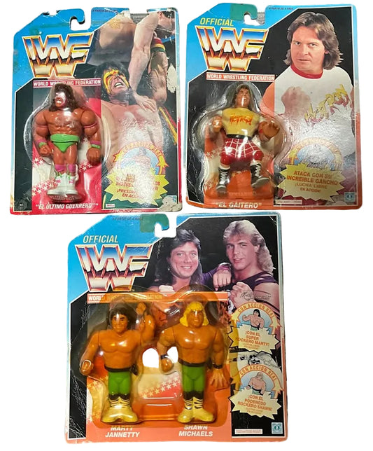 WWF Hasbro Vintage – 3 Original Blisters (Ultimate Warrior, Roddy Piper, Rockers)