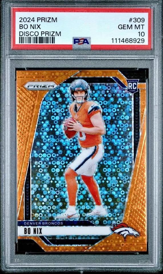 2024 PANINI PRIZM DISCO PRIZM #309 BO NIX ROOKIE RC PSA 10