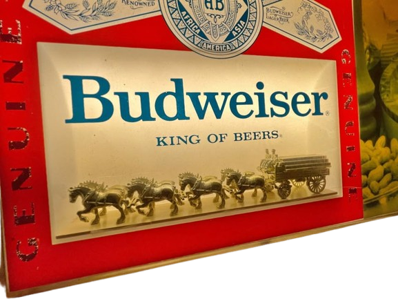 Vintage Budweiser Beer Sign Lighted Clydesdales