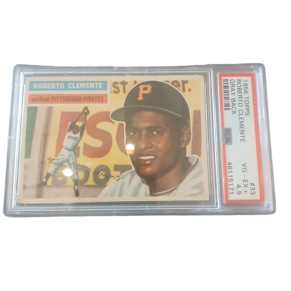 1956 Topps Roberto Clemente card #33 Grey Back