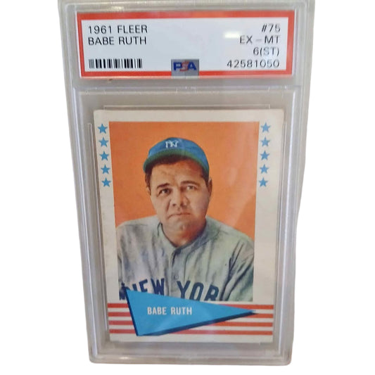 1961 Babe Ruth card Graded Ex-Nm 6