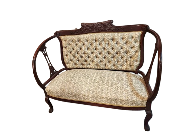 Antique coach for two and matching chair