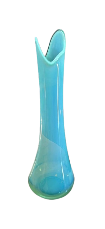 RARE LE L.E. Smith Mint Opalescent MCM Smoothie Swung Vase! 20.5”