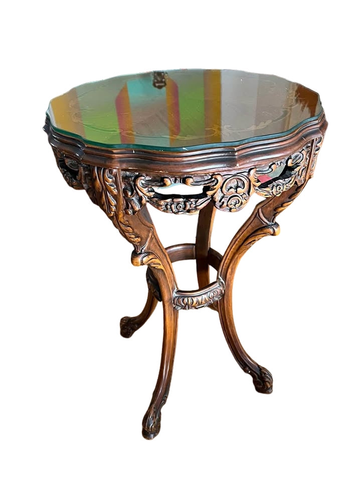 Antique Louis XV Victorian Rococo style Carved Jardiniere Stand/Side Table H - 2’-3” W - 1’-5”