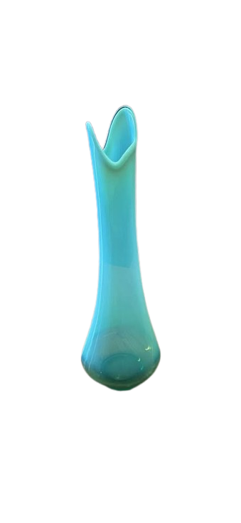 RARE LE L.E. Smith Mint Opalescent MCM Smoothie Swung Vase! 20.5”