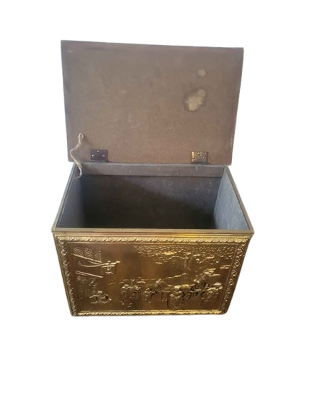 1920s Embossed Brass Box