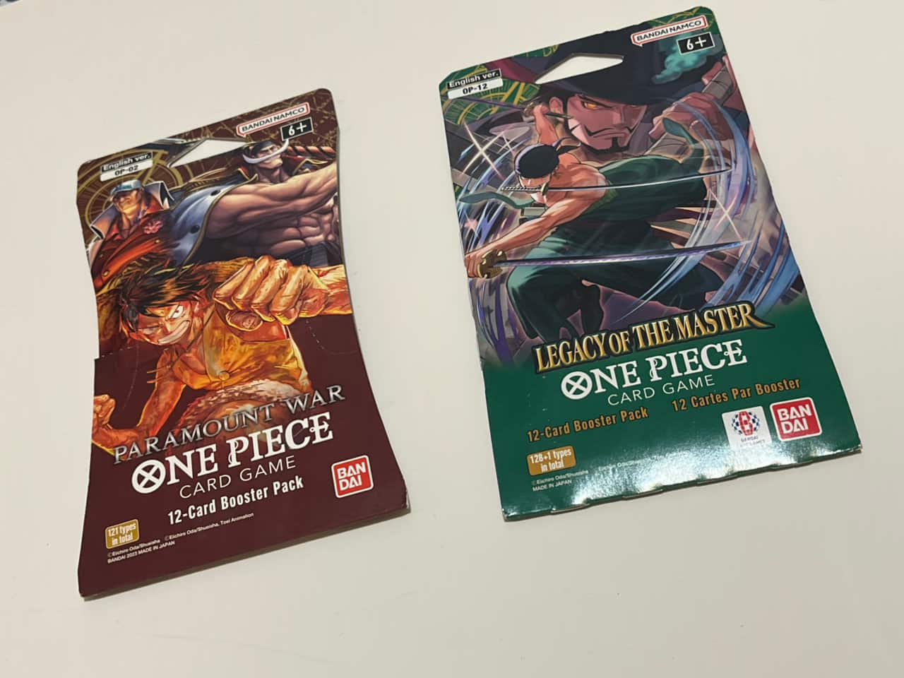 One Piece Card Game Paramount War Booster Pack and One Piece Card Game Legacy of the Master Booster Pack