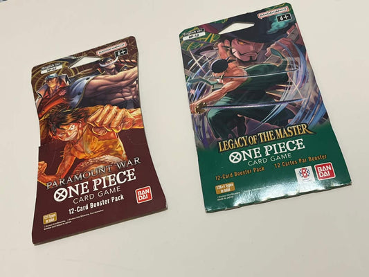 One Piece Card Game Paramount War Booster Pack and One Piece Card Game Legacy of the Master Booster Pack