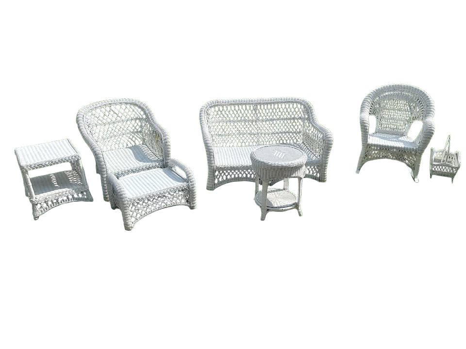 Vintage 7 Piece Wicker Furniture Set