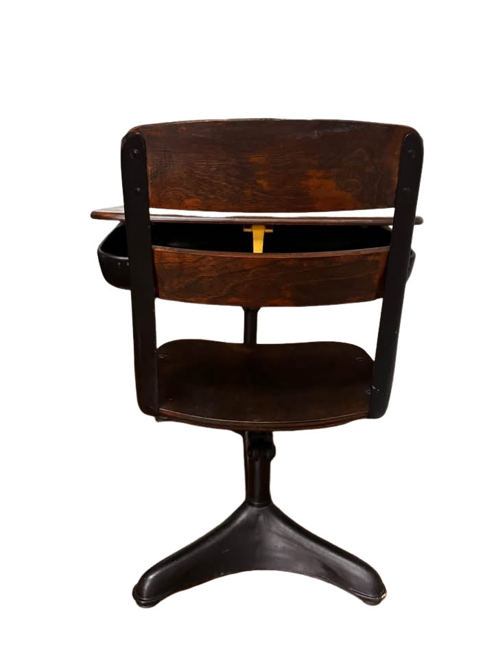 Antique , Vintage School Desk with Cast Iron Base