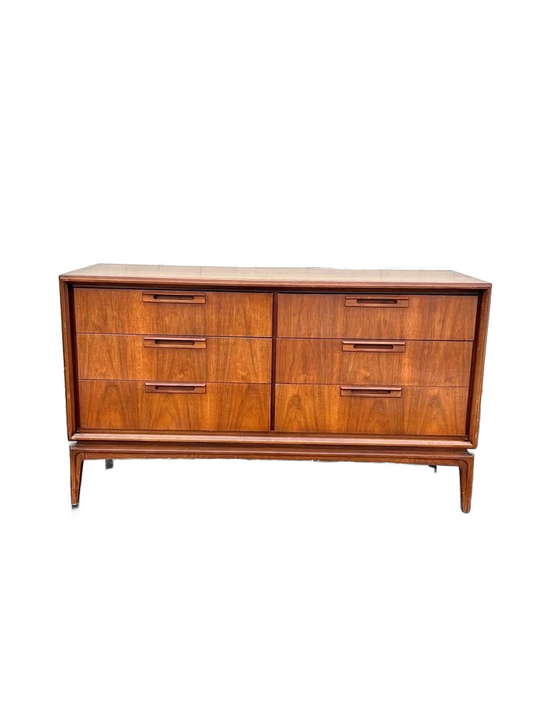 Mid Century Modern Dresser 6 Drawer Walnut Vintage Mcm Drexel Credenza Vintage Lowboy Console