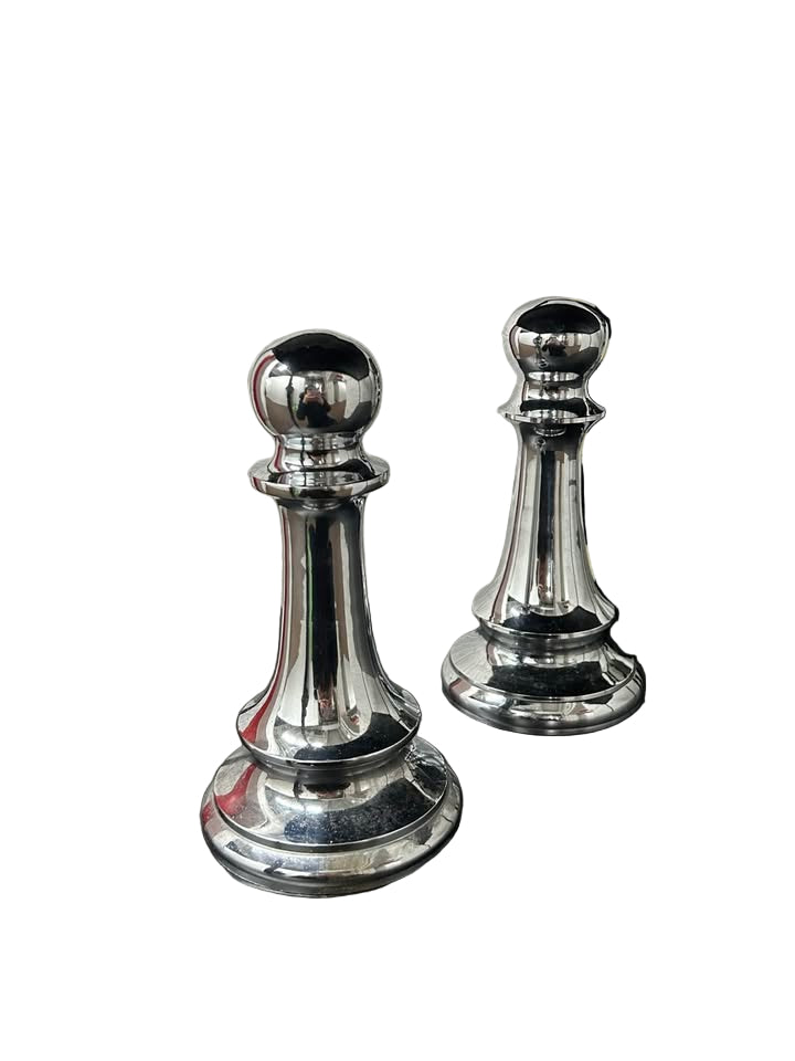 Chrome Pawns Decor set of 2
