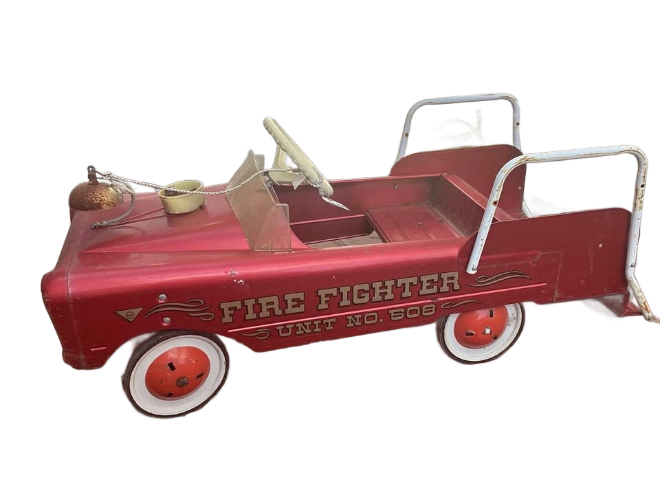 VINTAGE PEDAL CAR FIRE FIGHTER NO. 508. ALL ORIGINAL