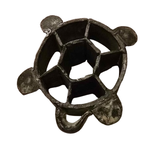 Antique Cast Metal Dragon Turtle Flower Frog – Rare Collectible