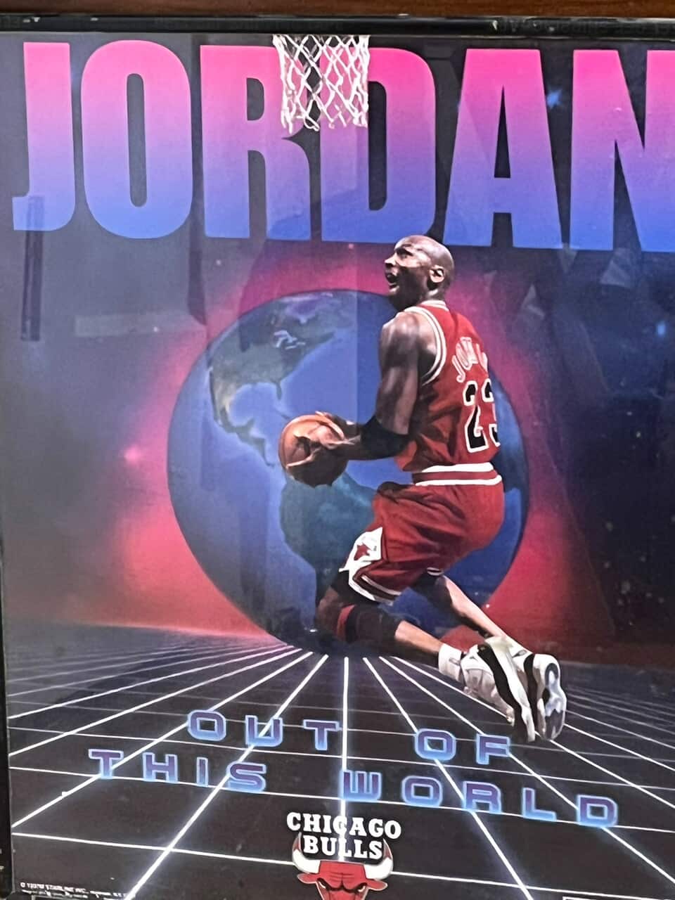 Michael Jordan Out Of This World Vintage Framed Poster 8x10 Starline 1990s NBA