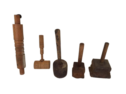 Antique wood mallet hammer handmade used farmhouse decor carpenter cabinet maker tools