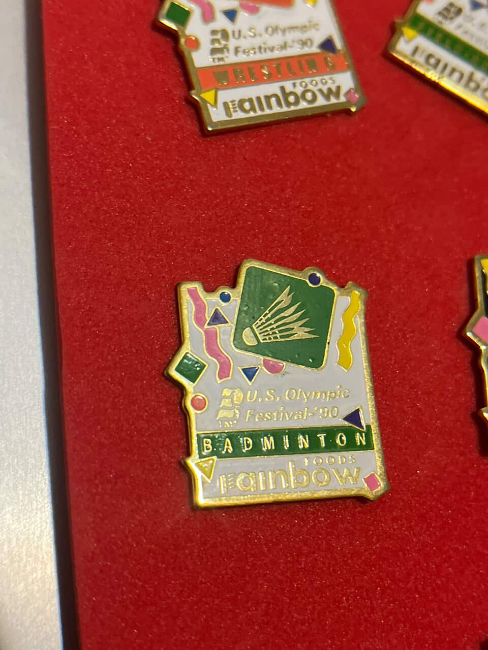 Collection of U.S. Olympic Festival 90 pin badges