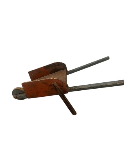 Early Primitive Child's Farm Wheelbarrow Old Pumpernickle Gray Paint