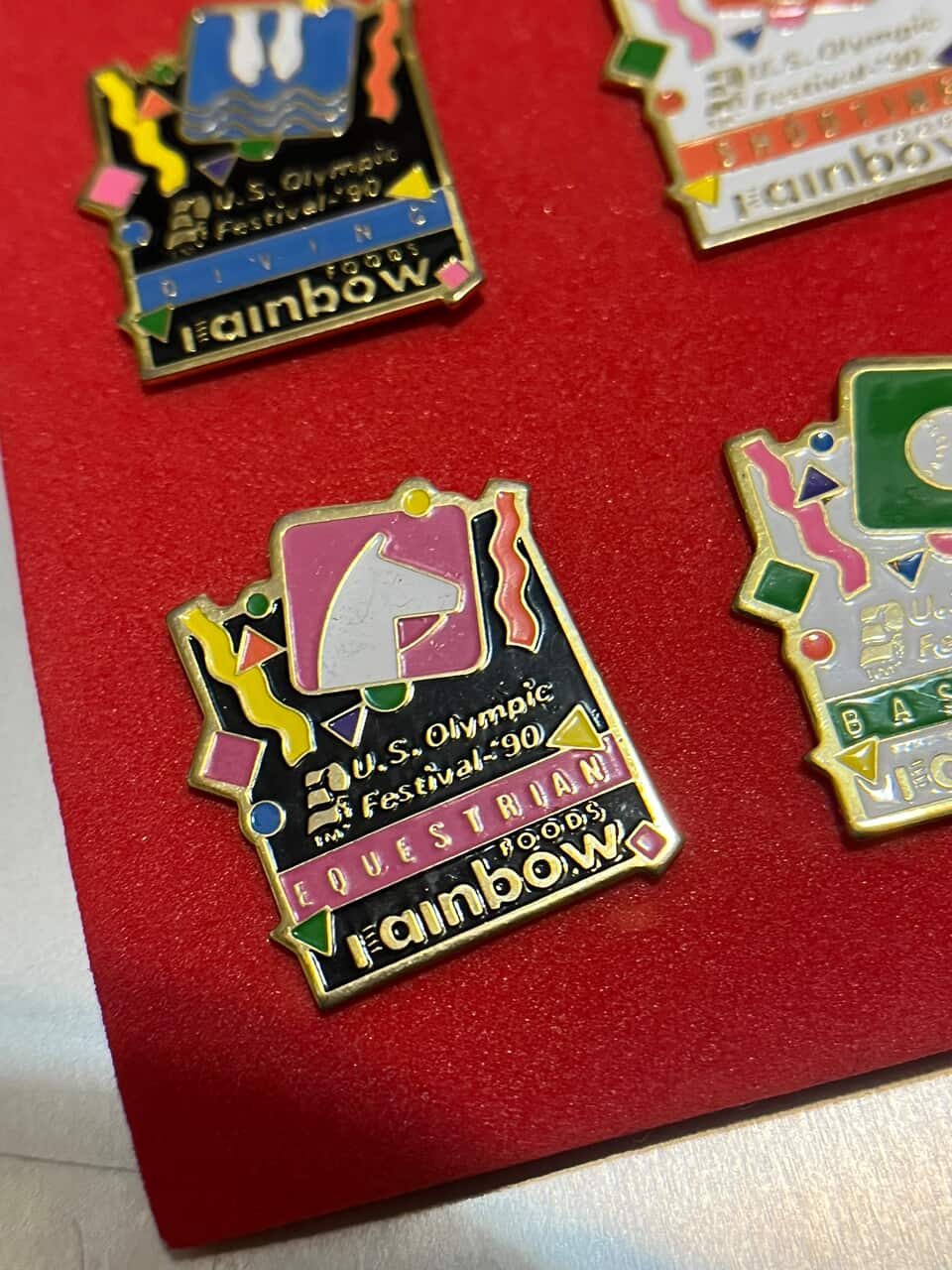 Collection of U.S. Olympic Festival 90 pin badges