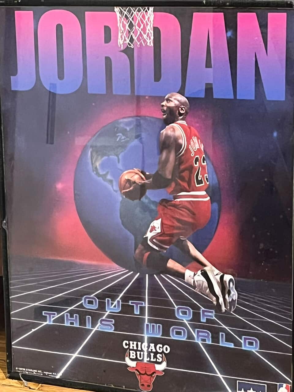 Michael Jordan Out Of This World Vintage Framed Poster 8x10 Starline 1990s NBA