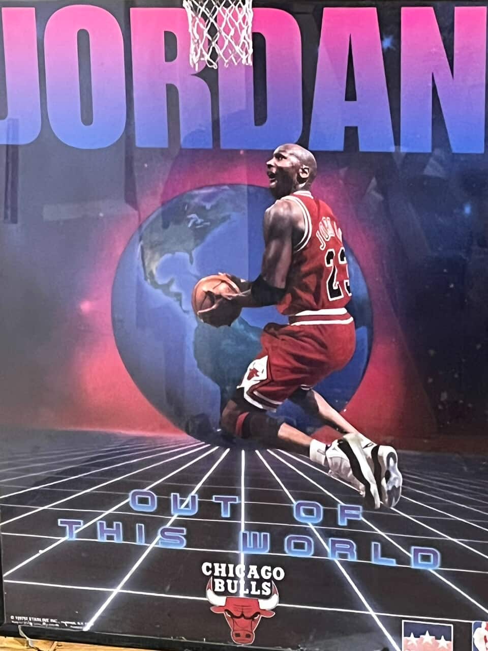 Michael Jordan Out Of This World Vintage Framed Poster 8x10 Starline 1990s NBA