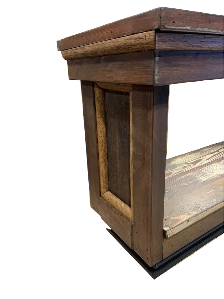 Vintage Metal Parts Bin with Custom Rustic Illuminated Cabinet