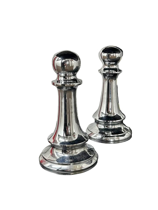 Chrome Pawns Decor set of 2