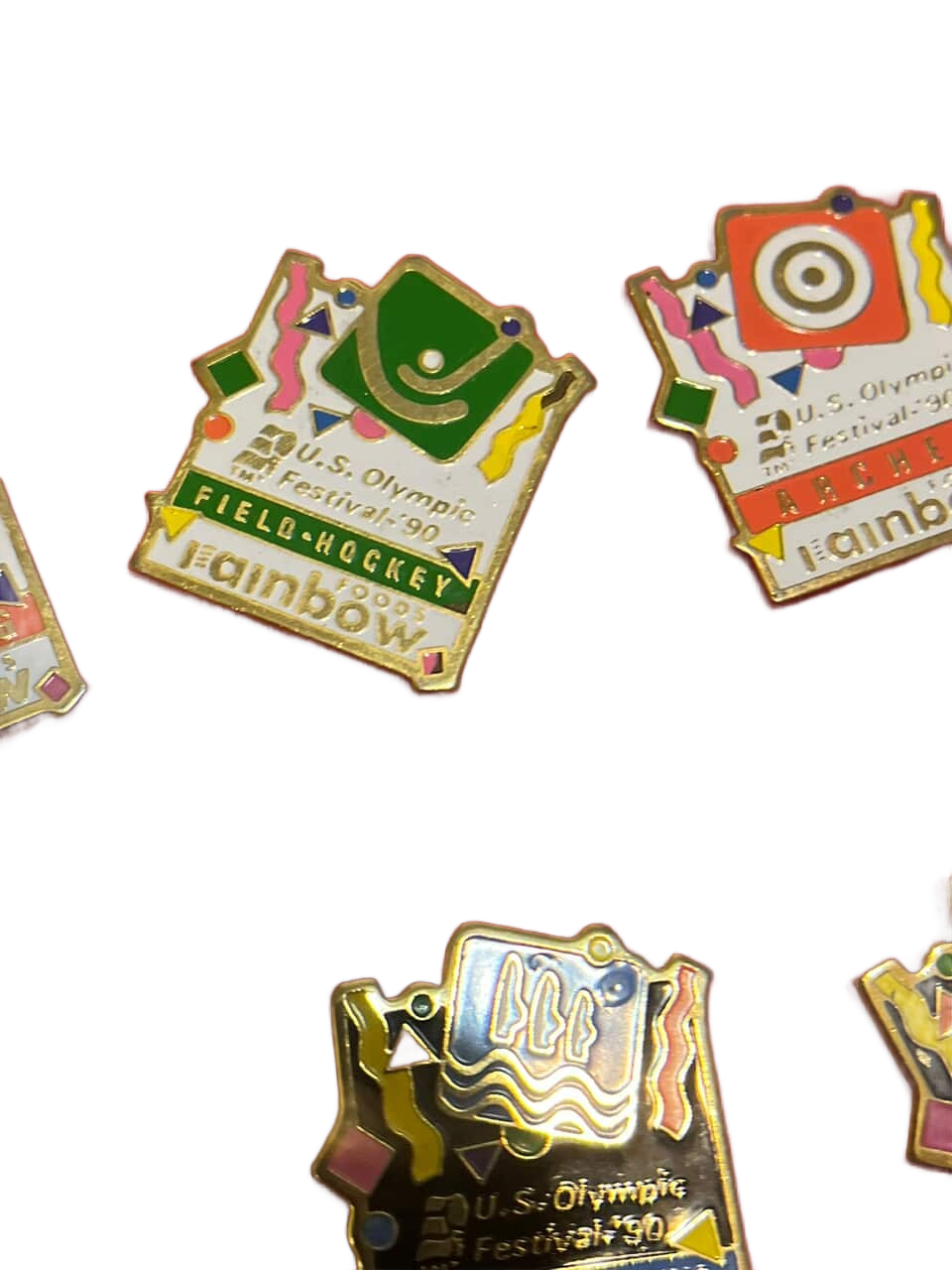 Collection of U.S. Olympic Festival 90 pin badges