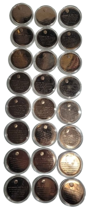 1970's Franklin Mint America In Space Solid Bronze Proof Set 24 Medals