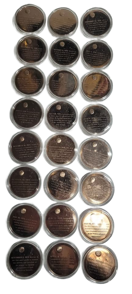 1970's Franklin Mint America In Space Solid Bronze Proof Set 24 Medals