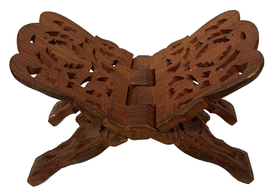 Vintage Antique Hand Carved Wooden Book Holder 40's/50's Bible Display Stand