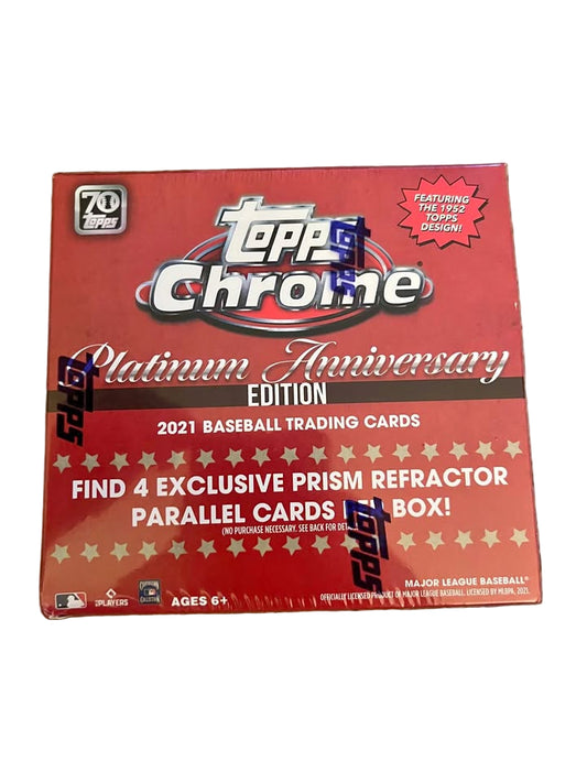 Topps Chrome Platinum Anniversary Edition 2021 Baseball Trading Cards - NEW UNOPENED