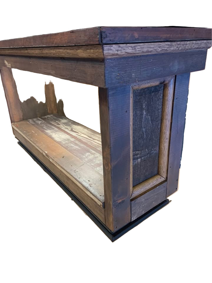 Vintage Metal Parts Bin with Custom Rustic Illuminated Cabinet