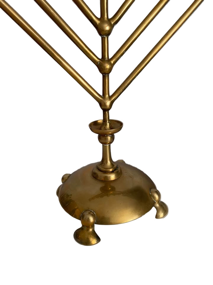 Vintage Brass Large Hanukah Menorah 9 Branch