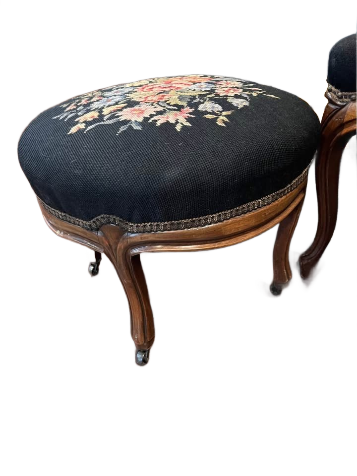 Antique Walnut Balloon Back Victorian Chair Set