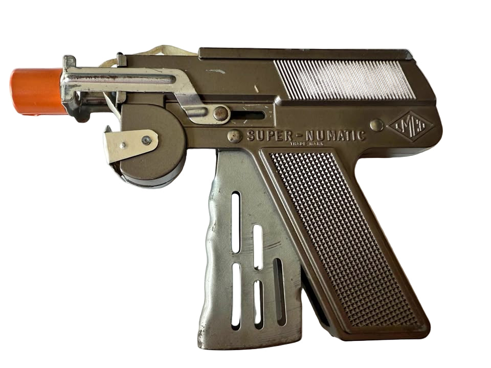 VINTAGE LMCO Super-Numatic Harmless Paper Buster Gun Cap Pistol Toy