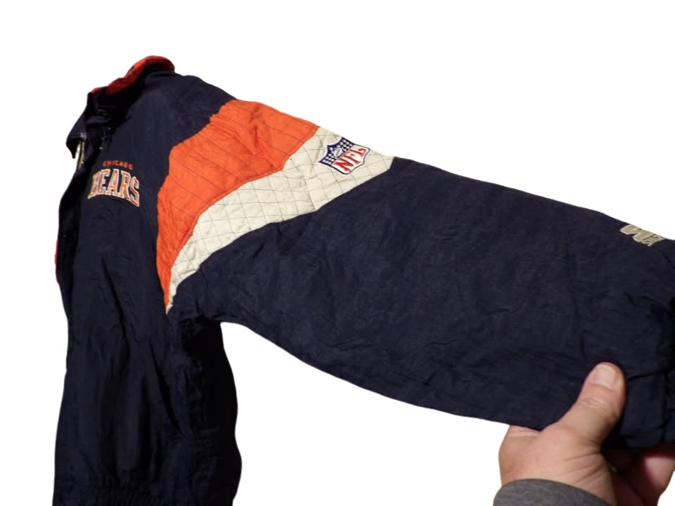 VINTAGE STARTER CHICAGO BEARS FOOTBALL FULL ZIP HOODED JACKET COAT MENS XL USED $80