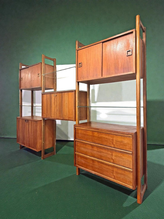 Mid-Century Modern Modular Wall Unit – Teak Finish