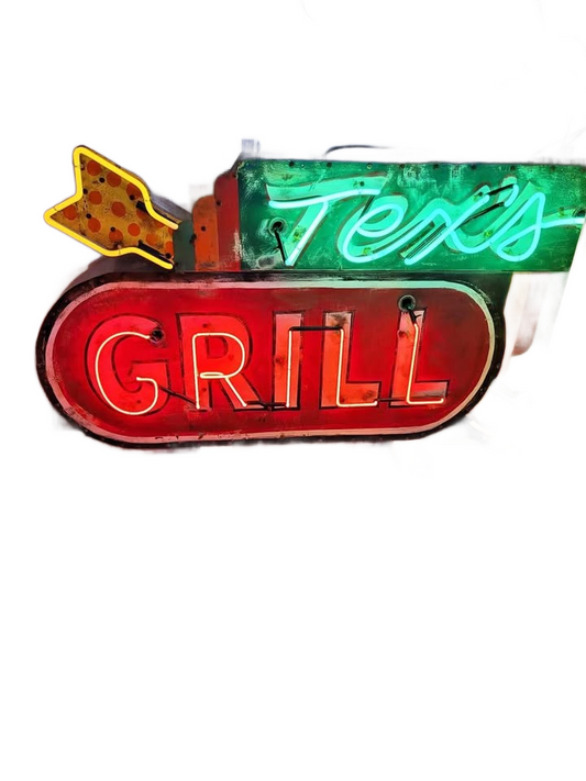 Tex's Grill Neon Advertising Sign