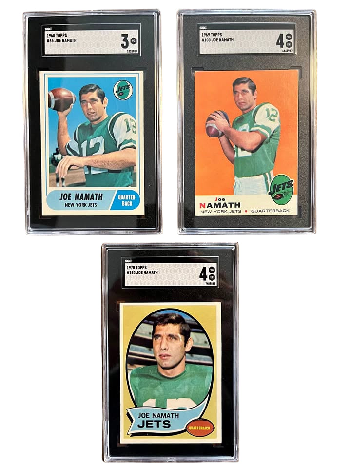 Joe Namath Graded Card Special / 1968, 1969, 1970